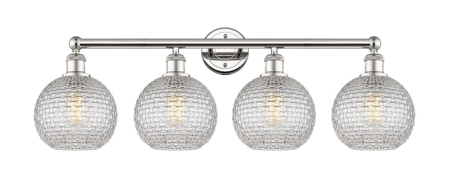 Innovations 616-4W-PN-G122C-8CL Four Light Bath Vanity, Polished Nickel