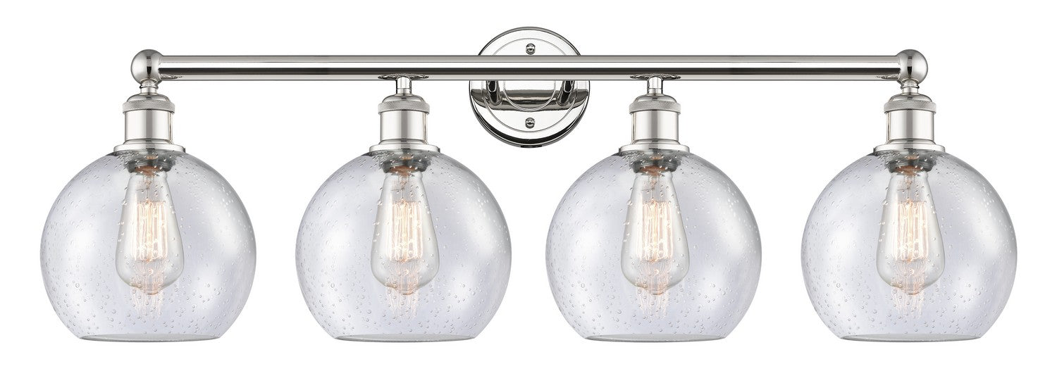 Innovations 616-4W-PN-G124-8 Four Light Bath Vanity, Polished Nickel