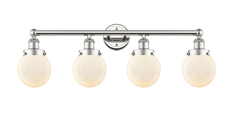 Innovations 616-4W-PN-G201-6 Four Light Bath Vanity, Polished Nickel