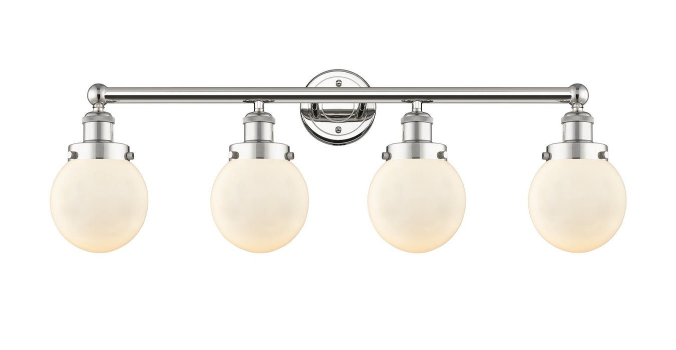 Innovations 616-4W-PN-G201-6 Four Light Bath Vanity, Polished Nickel