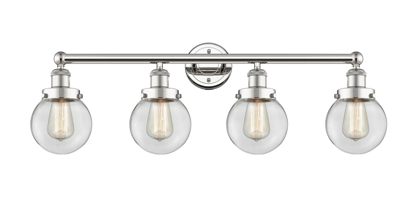Innovations 616-4W-PN-G202-6 Four Light Bath Vanity, Polished Nickel