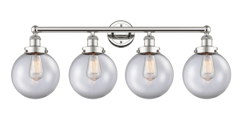Innovations 616-4W-PN-G202-8 Four Light Bath Vanity, Polished Nickel