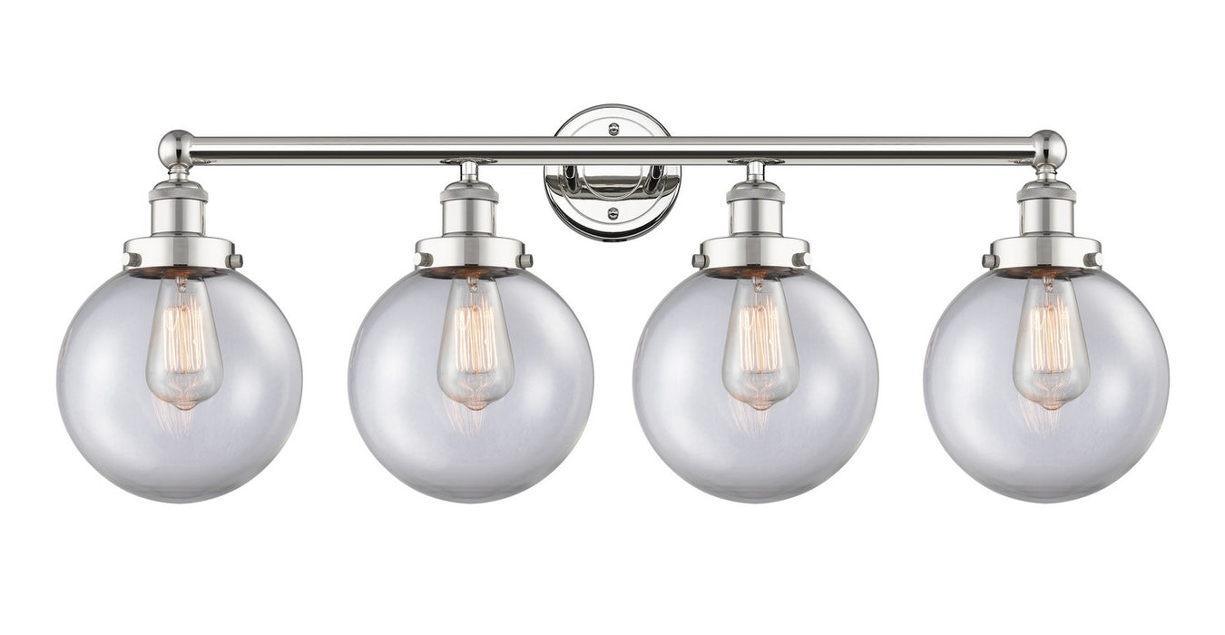 Innovations 616-4W-PN-G202-8 Four Light Bath Vanity, Polished Nickel