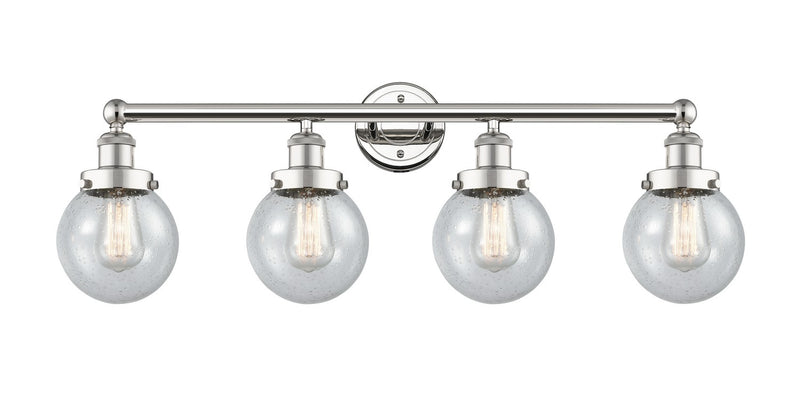 Innovations 616-4W-PN-G204-6 Four Light Bath Vanity, Polished Nickel