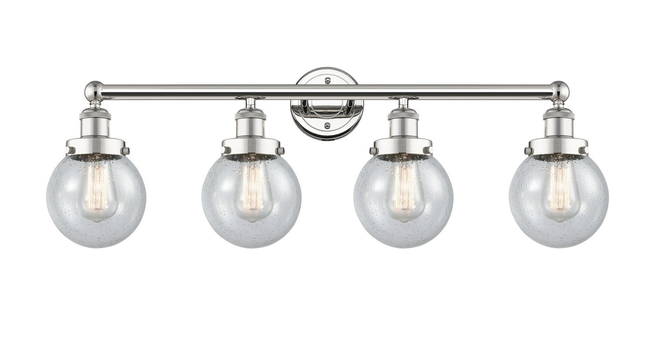 Innovations 616-4W-PN-G204-6 Four Light Bath Vanity, Polished Nickel