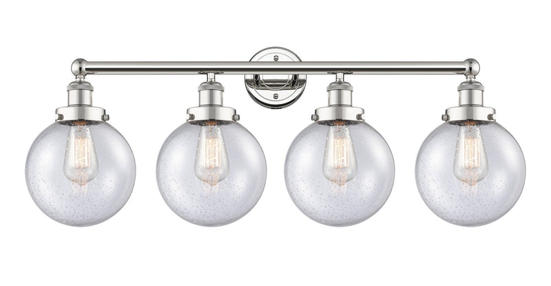 Innovations 616-4W-PN-G204-8 Four Light Bath Vanity, Polished Nickel