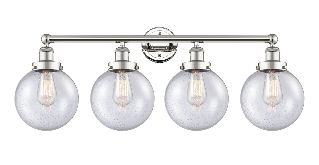 Innovations 616-4W-PN-G204-8 Four Light Bath Vanity, Polished Nickel
