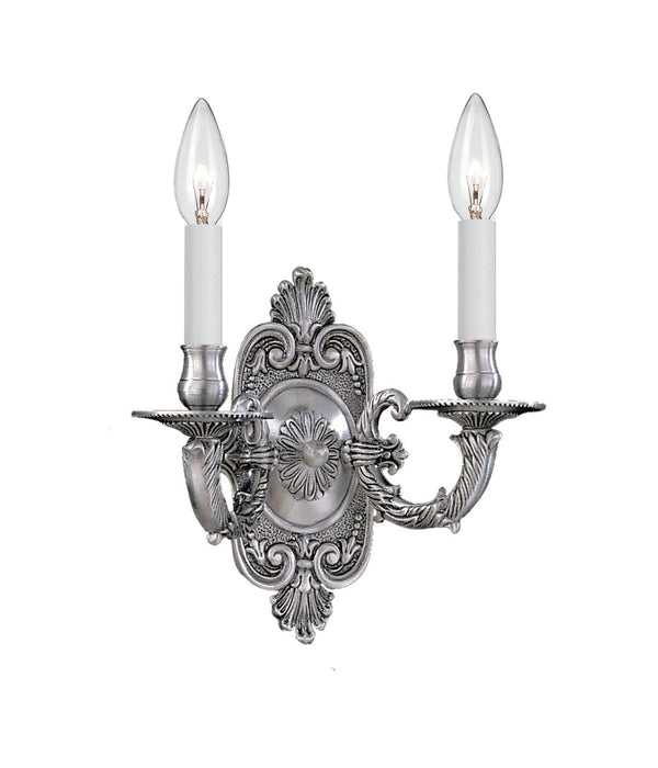 Crystorama 642-PW Two Light Wall Sconce, Pewter