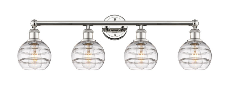 Innovations 616-4W-PN-G556-6CL Four Light Bath Vanity, Polished Nickel