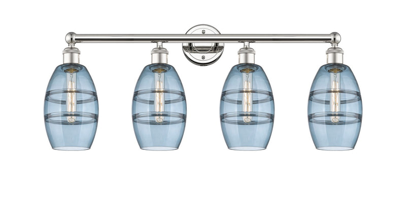 Innovations 616-4W-PN-G557-6BL Four Light Bath Vanity, Polished Nickel