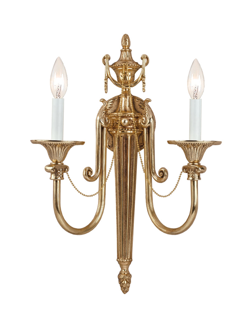 Crystorama 7002-OB Two Light Wall Sconce, Olde Brass