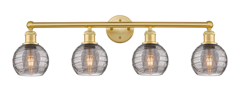 Innovations 616-4W-SG-G1213-6SM Four Light Bath Vanity, Satin Gold