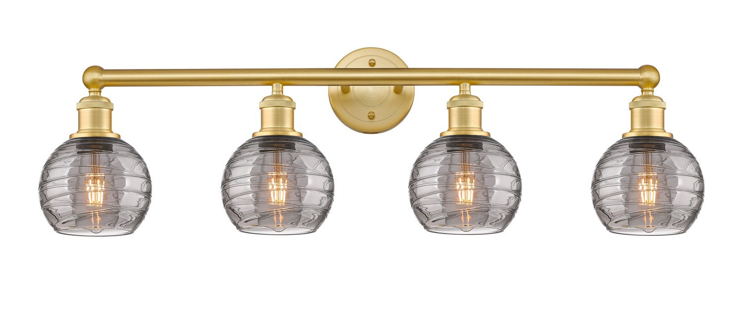 Innovations 616-4W-SG-G1213-6SM Four Light Bath Vanity, Satin Gold