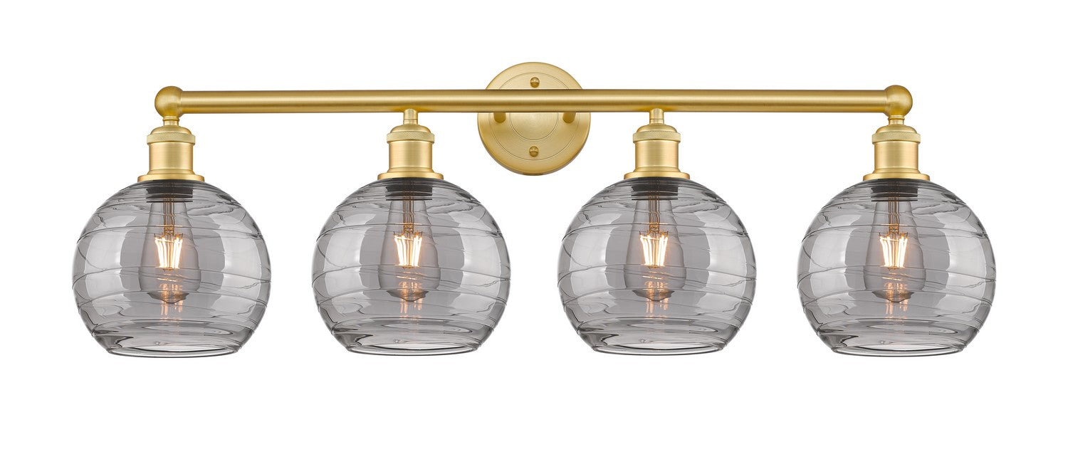 Innovations 616-4W-SG-G1213-8SM Four Light Bath Vanity, Satin Gold