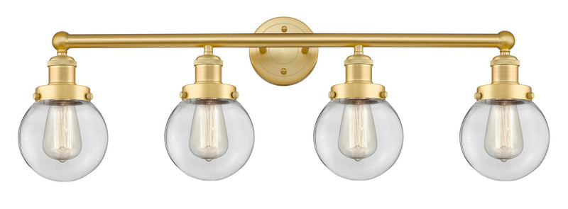 Innovations 616-4W-SG-G202-6 Four Light Bath Vanity, Satin Gold