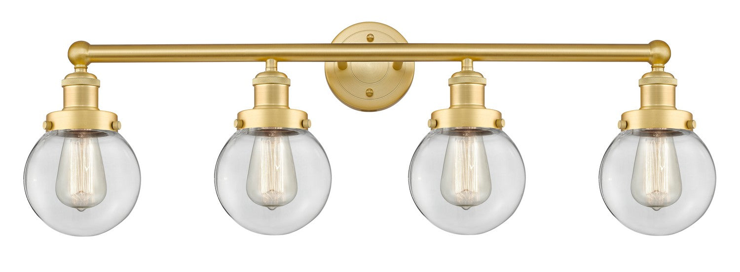 Innovations 616-4W-SG-G202-6 Four Light Bath Vanity, Satin Gold
