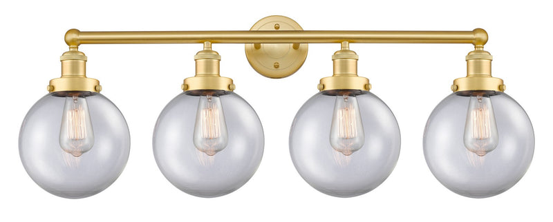 Innovations 616-4W-SG-G202-8 Four Light Bath Vanity, Satin Gold