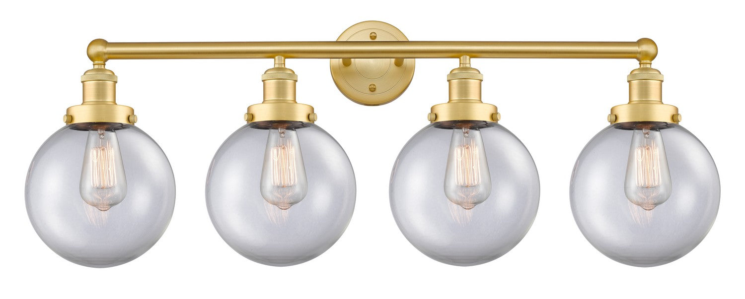 Innovations 616-4W-SG-G202-8 Four Light Bath Vanity, Satin Gold
