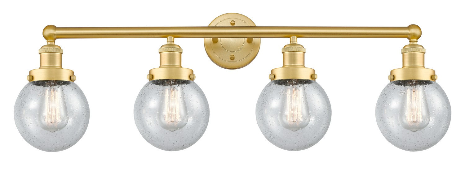 Innovations 616-4W-SG-G204-6 Four Light Bath Vanity, Satin Gold