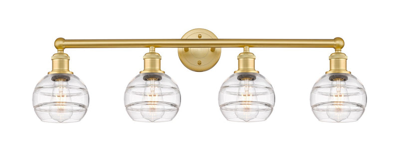 Innovations 616-4W-SG-G556-6CL Four Light Bath Vanity, Satin Gold