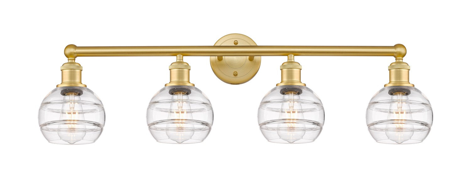 Innovations 616-4W-SG-G556-6CL Four Light Bath Vanity, Satin Gold