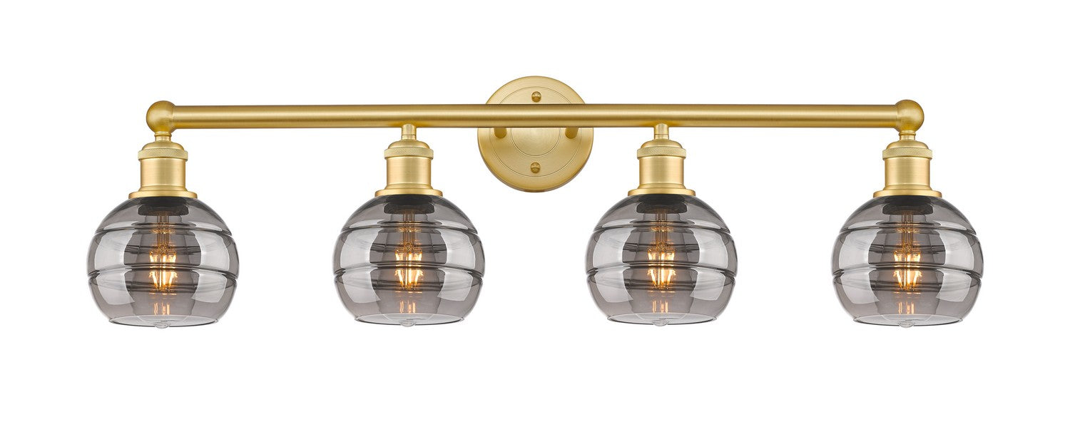 Innovations 616-4W-SG-G556-6SM Four Light Bath Vanity, Satin Gold