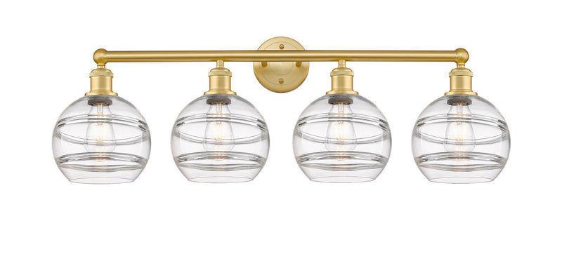 Innovations 616-4W-SG-G556-8CL Four Light Bath Vanity, Satin Gold