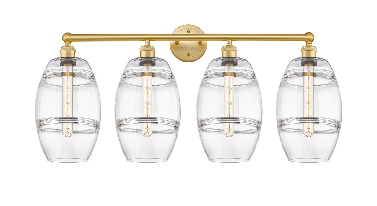 Innovations 616-4W-SG-G557-8CL Four Light Bath Vanity, Satin Gold