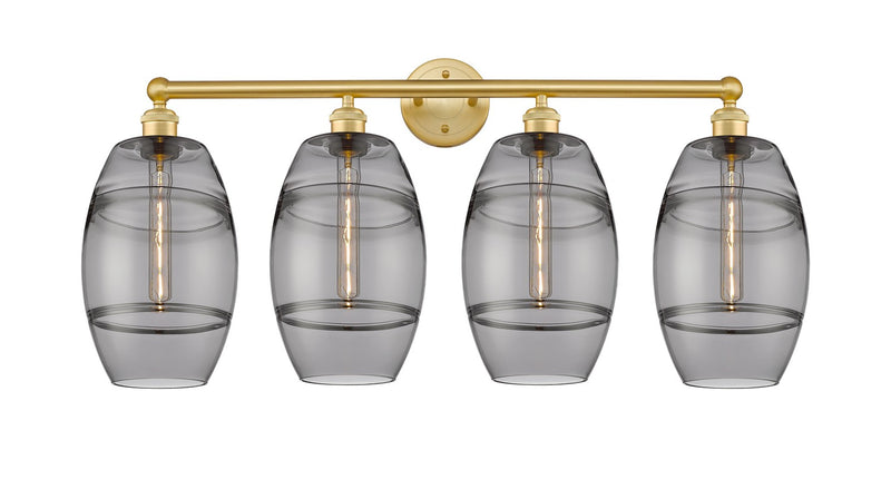 Innovations 616-4W-SG-G557-8SM Four Light Bath Vanity, Satin Gold