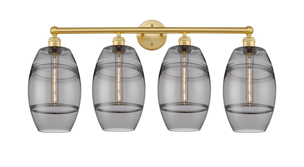 Innovations 616-4W-SG-G557-8SM Four Light Bath Vanity, Satin Gold