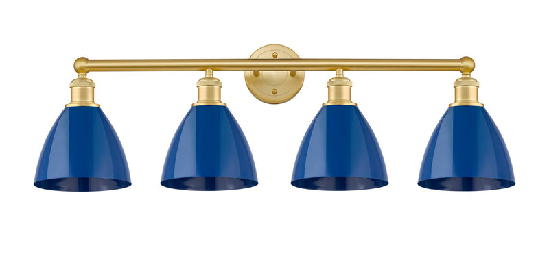 Innovations 616-4W-SG-MBD-75-BL Four Light Bath Vanity, Satin Gold