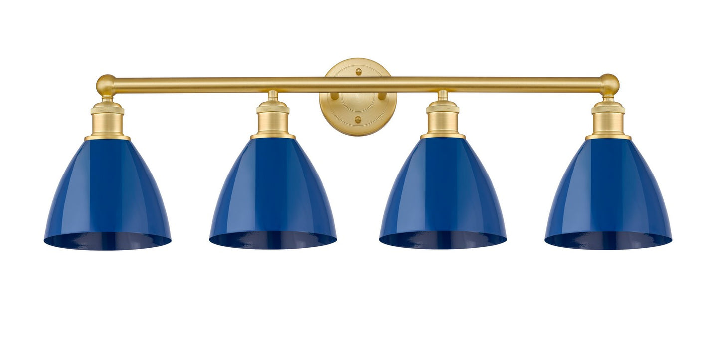 Innovations 616-4W-SG-MBD-75-BL Four Light Bath Vanity, Satin Gold