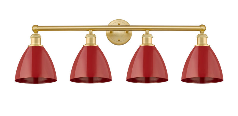 Innovations 616-4W-SG-MBD-75-RD Four Light Bath Vanity, Satin Gold