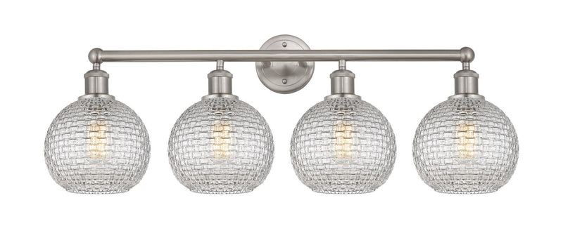Innovations 616-4W-SN-G122C-8CL Four Light Bath Vanity, Satin Nickel