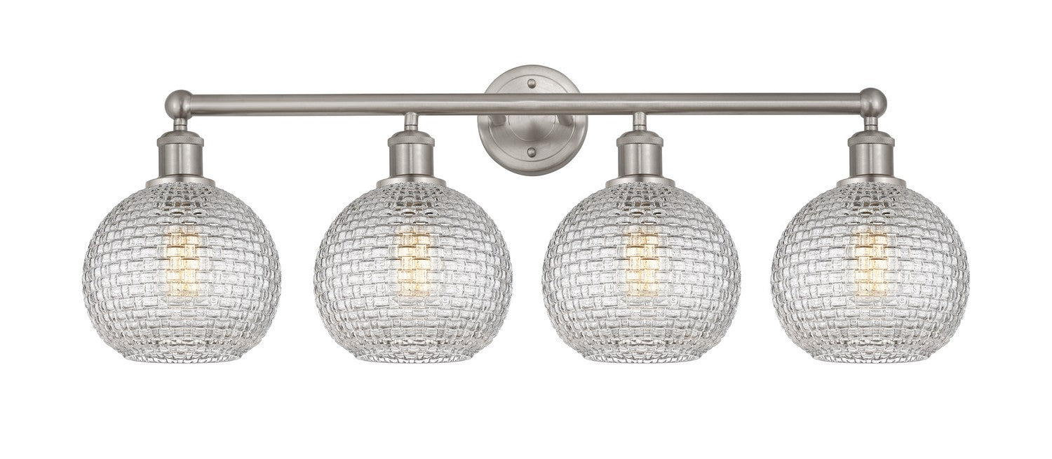 Innovations 616-4W-SN-G122C-8CL Four Light Bath Vanity, Satin Nickel