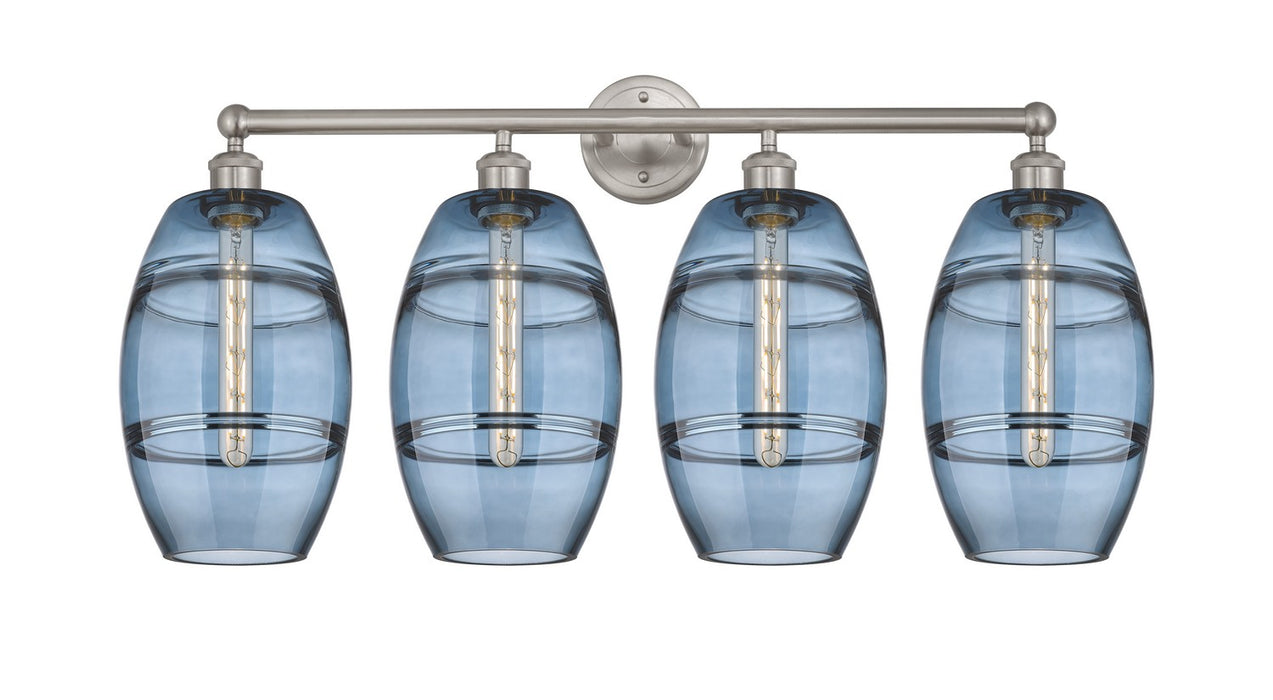 Innovations 616-4W-SN-G557-8BL Four Light Bath Vanity, Satin Nickel