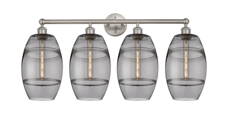 Innovations 616-4W-SN-G557-8SM Four Light Bath Vanity, Satin Nickel