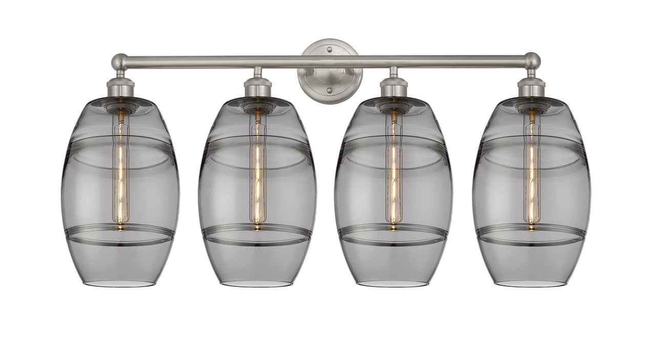 Innovations 616-4W-SN-G557-8SM Four Light Bath Vanity, Satin Nickel
