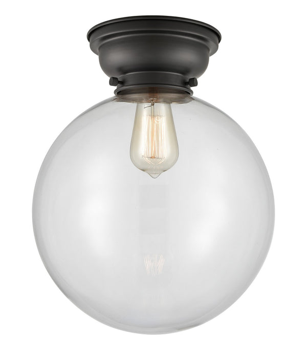 Innovations 623-1F-BK-G202-12 One Light Flush Mount, Matte Black