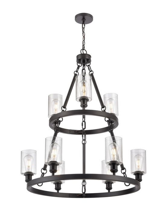 Innovations 8203-BK-G804 Nine Light Chandelier, Matte Black