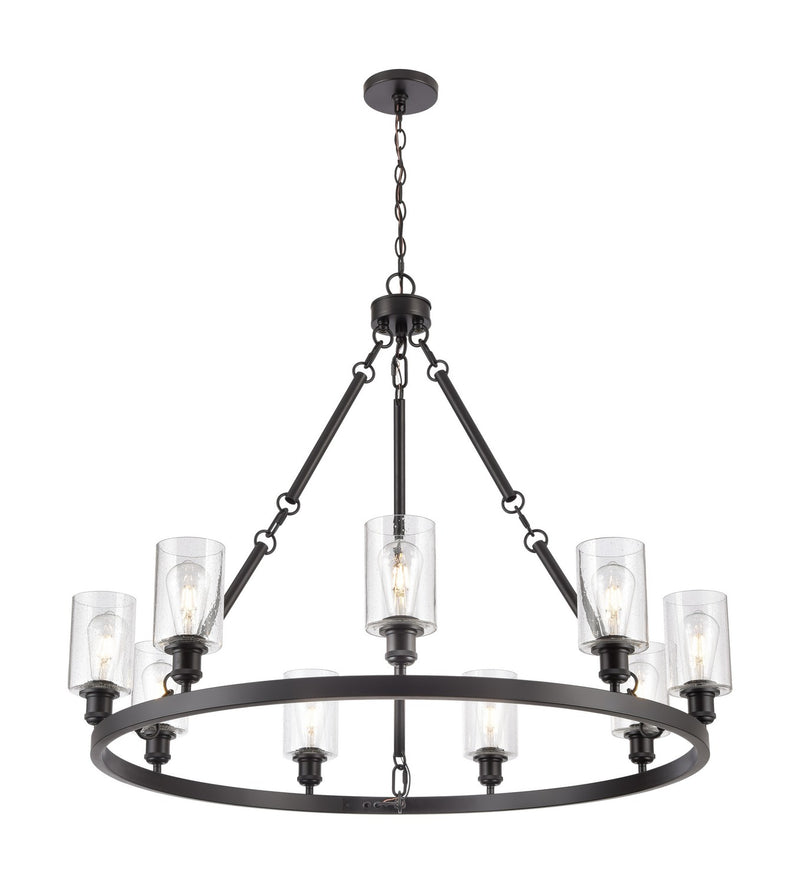 Innovations 840-BK-G804 Nine Light Chandelier, Matte Black