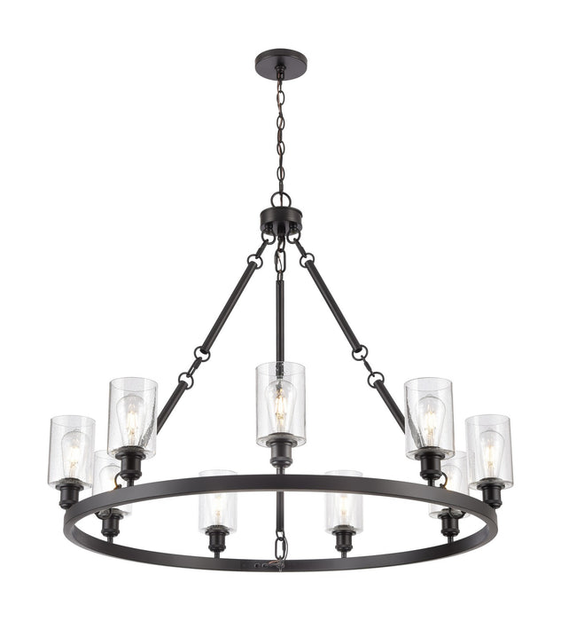 Innovations 840-BK-G804 Nine Light Chandelier, Matte Black