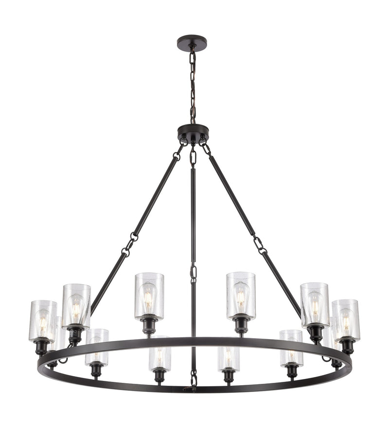 Innovations 850-BK-G804 12 Light Chandelier, Matte Black