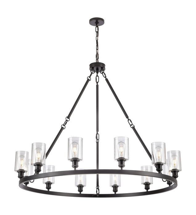 Innovations 850-BK-G804 12 Light Chandelier, Matte Black