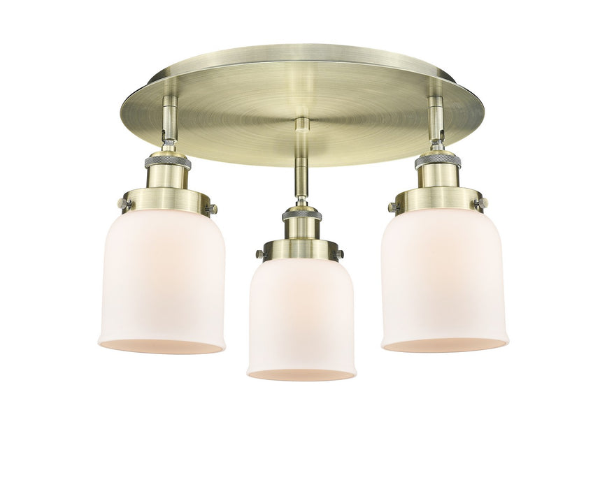 Innovations 916-3C-AB-G51 Three Light Flush Mount, Antique Brass