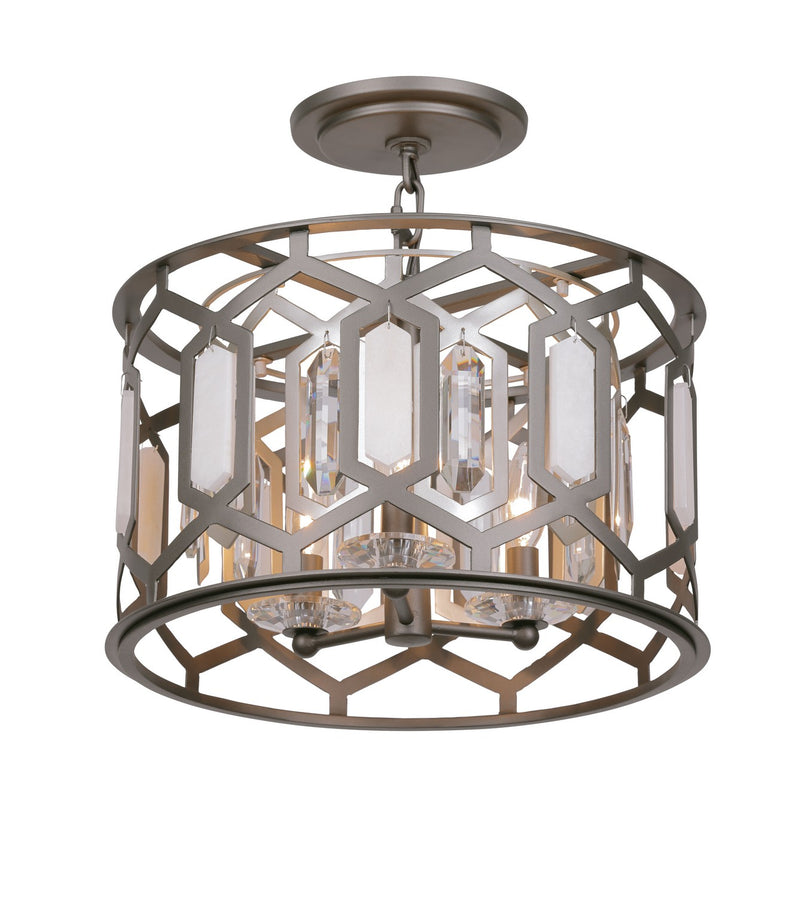 Minka-Lavery 3585-795 Three Light Semi Flush Mount, Bronze & Sultry Silver