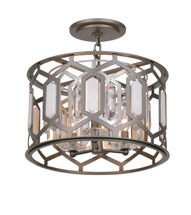 Minka-Lavery 3585-795 Three Light Semi Flush Mount, Bronze & Sultry Silver