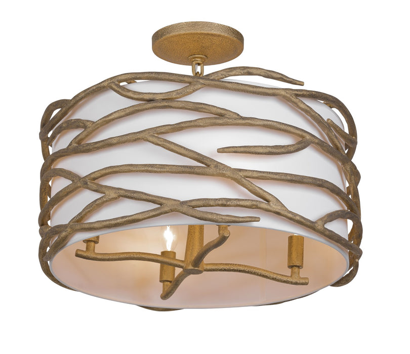 Minka-Lavery 3715-788 Four Light Semi Flush Mount, Ashen Gold