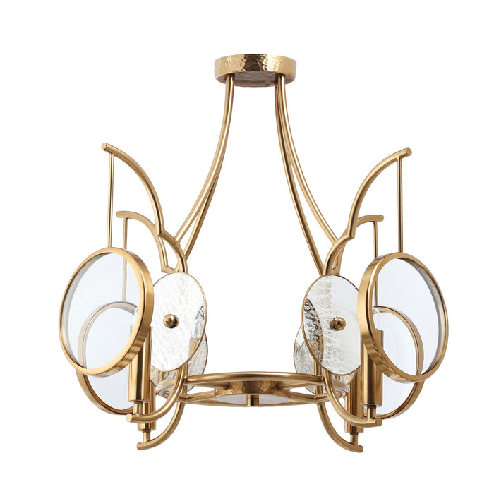 Minka-Lavery 3814-863 Four Light Semi Flush Mount, Artisan Brass