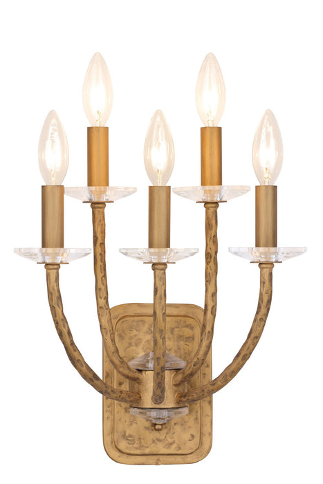 Minka-Lavery 5285-788 Five Light Wall Sconce, Silver W/Oxide Flecks